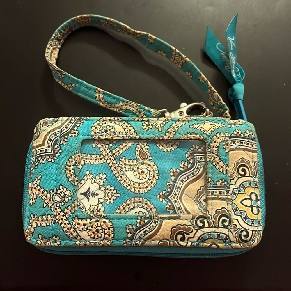 Vera Bradley ID Wallet & Wristlet Totally Turq pattern